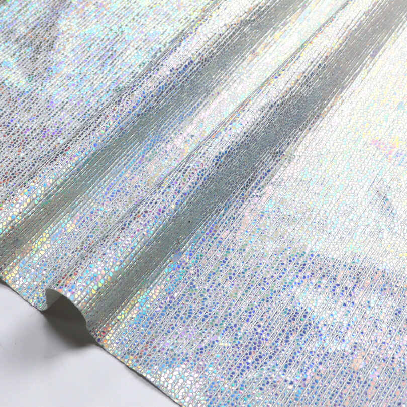 Metalik Crackle Iridescent Ayaqqabı Çantaları PU Faux Dəri Parça